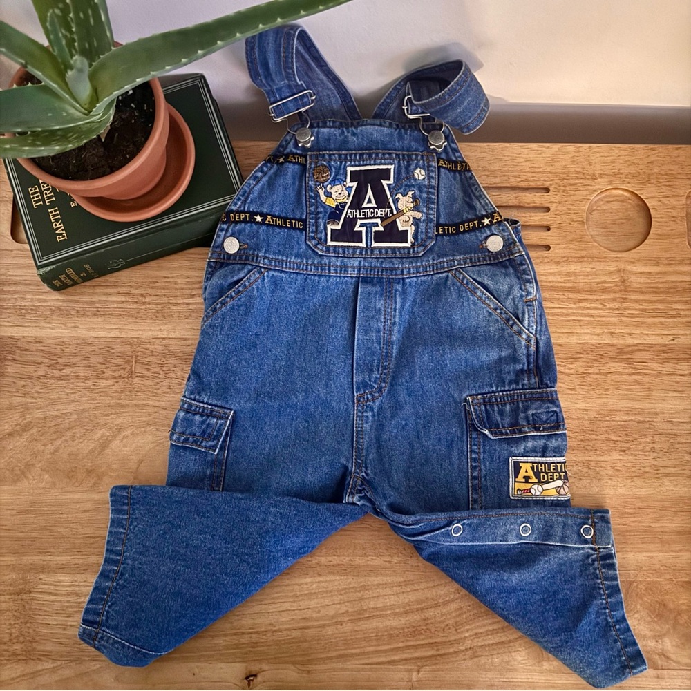 Vintage 90s Denim Overalls 18M Athletic Varsity Cargo Baby Kidcore Classic